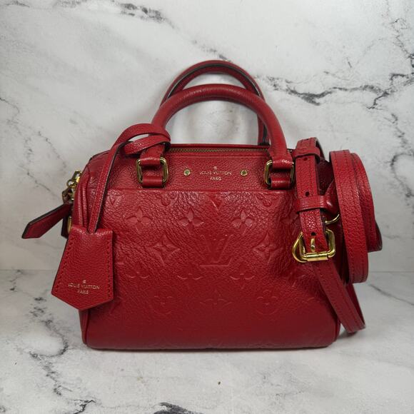 Louis Vuitton Handbags - Louis Vuitton Empreinte Speedy 20 Cherry Red NM Bandouliere leather mini LV bag